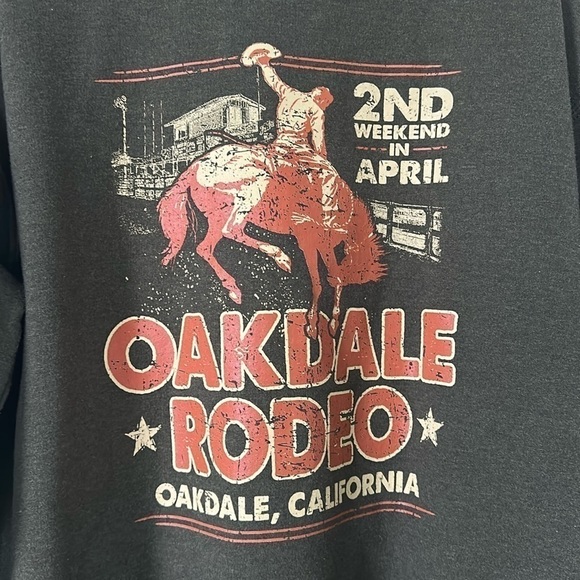 Gildan Men’s Green Cotton “Oakdale Rodeo” Blend Half Zip Sweatshirt Size M - Picture 6 of 6